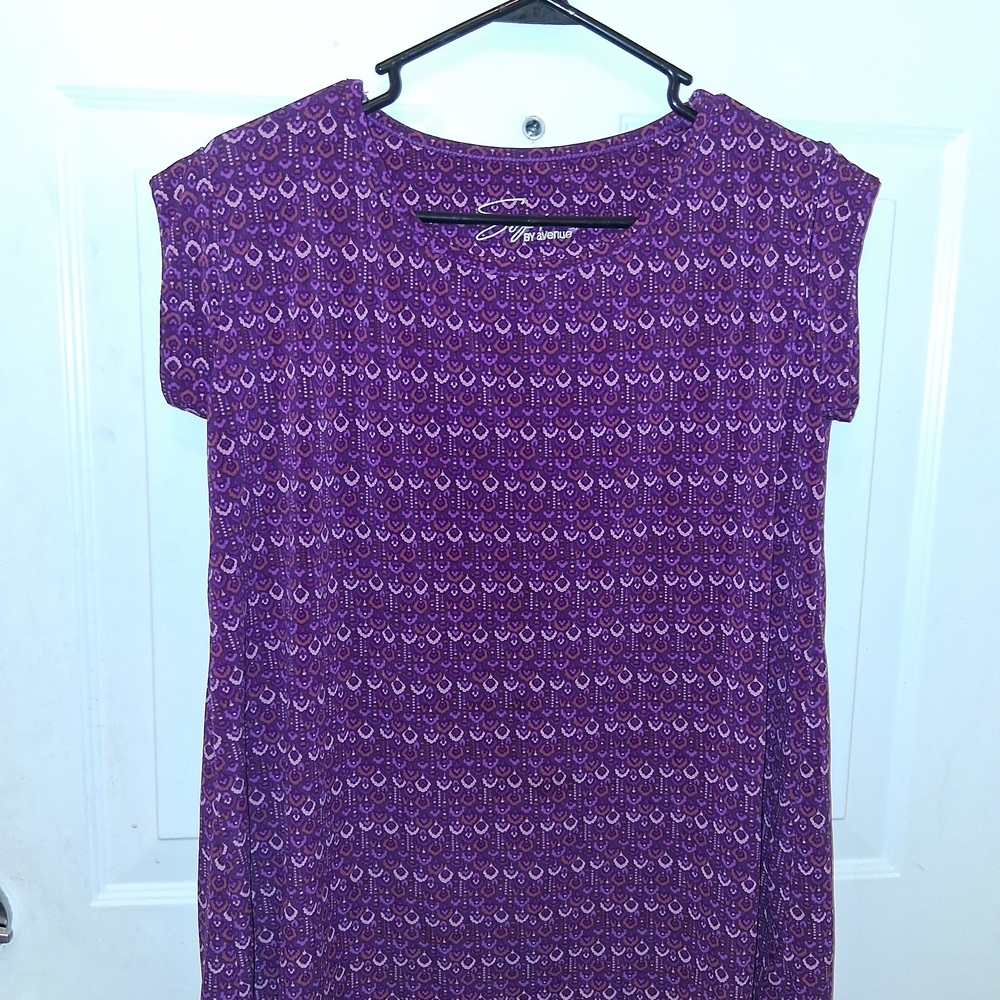 Chic Purple Patterned Blouse